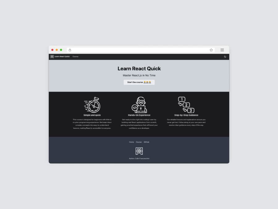 Learn React Quick - free course
